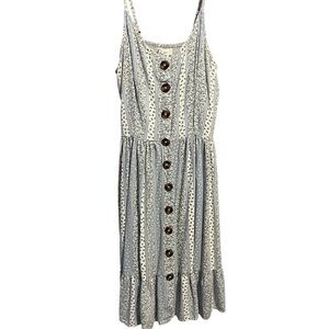 Blue Floral Midi Dress